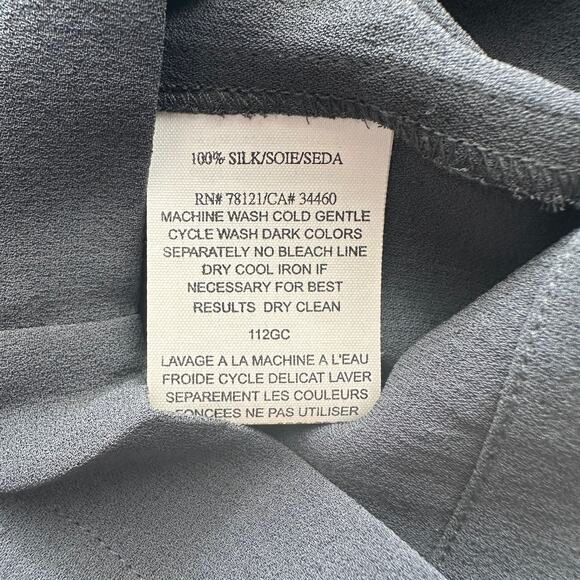 Eileen Fisher 100% Silk Side Zip Tailored Career Professional Dark Grey Pants M - Picture 9 of 9